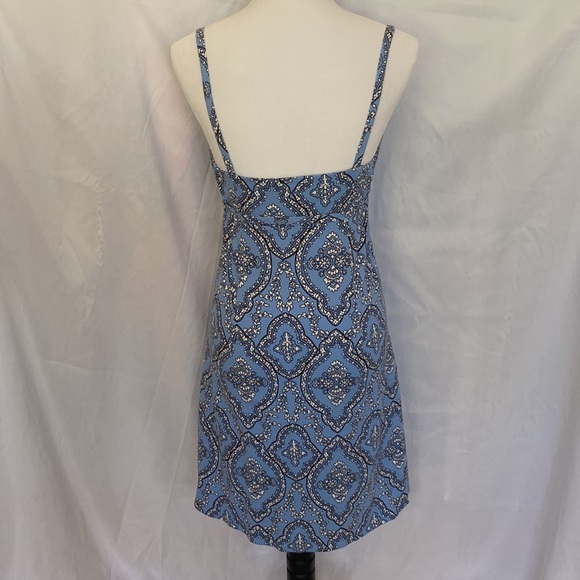 NWT Ann Taylor Loft Empire Waist Blue Print Strappy Dress - Picture 3 of 8